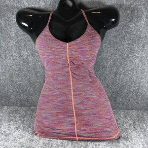 Lululemon Dress Womens 4 Purple Orange Space Dye‎ Strappy Crossback Built In Bra